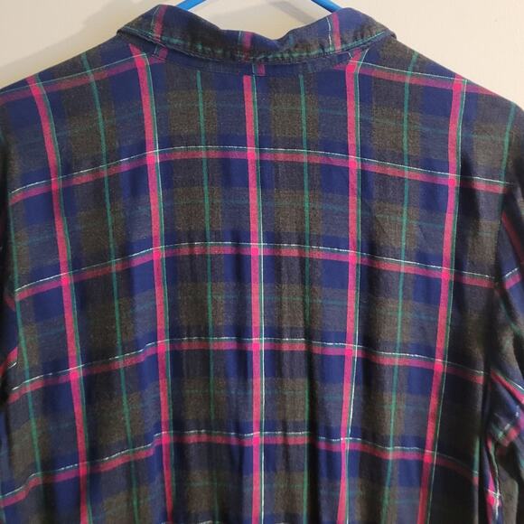 Victoria’s Secret Metallic Plaid Romper Sleepwear Medium Collegiate Quietlux - Picture 9 of 14